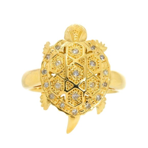 Diamond 0.14ct Ring 18K YG Yellow Gold 750 6.25-6.5(US) 90272199 - Picture 1 of 10